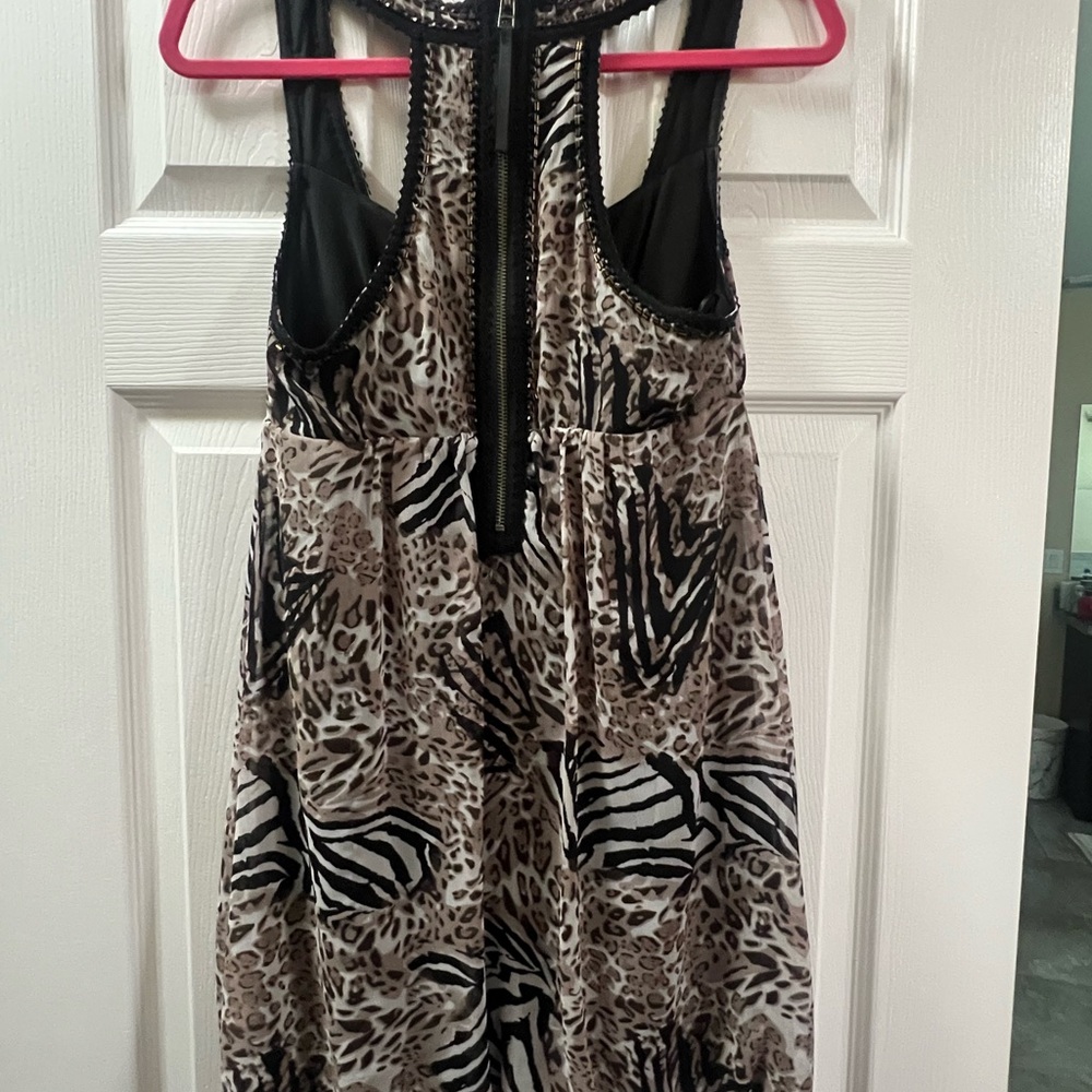 Guess Black and Brown Patterned Dress